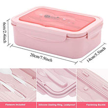 Carica l'immagine nel visualizzatore di Gallery, Scatole bento, Scatola da Pranzo in Plastica, Porta 1000 ml Rosa