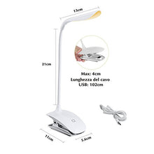 Carica l'immagine nel visualizzatore di Gallery, Lampada Libro 15 LED con Clip, Luce 3 Tipi Temperatura di Bianco