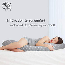 Carica l'immagine nel visualizzatore di Gallery, Cuscino Gravidanza per dormire Cuscini Allattamento Grigio con stelle bianche - Ilgrandebazar