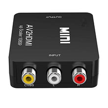 Carica l'immagine nel visualizzatore di Gallery, Sisthirth Adattatore da AV a HDMI,1080P RCA Composite CVBS to HDMI Nero