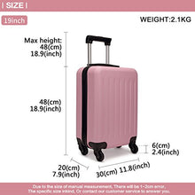 Carica l'immagine nel visualizzatore di Gallery, Kono Trolley rigido in ABS Bagaglio a Mano Valigia Rigida e Leggera con Rosa