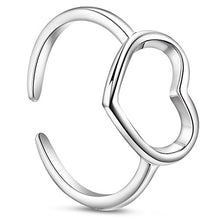 Carica l'immagine nel visualizzatore di Gallery, SHEGRACE Semplice Anello Aperto Regolabile da Donna in Argento A1: Platino - Ilgrandebazar