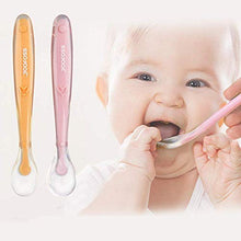 Carica l'immagine nel visualizzatore di Gallery, Cucchiaino Svezzamento Set 4 Silicone Neonato Cucchiai Manico...