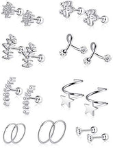 Carica l'immagine nel visualizzatore di Gallery, 16G Acciaio Inossidabile Orecchini Trago di Cartilagine Stud Colore Set 4 - Ilgrandebazar