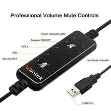 Carica l'immagine nel visualizzatore di Gallery, Wantek Cuffie USB Stereo con Microfono a Cancellazione del Binaural UC602