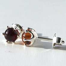 Carica l'immagine nel visualizzatore di Gallery, Camaleonte Orecchini a Bottone in Argento Sterling Massiccio 925 con Ambra... - Ilgrandebazar