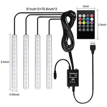 Carica l'immagine nel visualizzatore di Gallery, Striscia LED Auto - Trongle Luci Interne per con 48 RGB, 4...