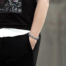Carica l'immagine nel visualizzatore di Gallery, Cupimatch Uomo Braccialetto Bracciale Catena Bici Acciaio Inox Nero Argento... - Ilgrandebazar