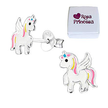 Carica l'immagine nel visualizzatore di Gallery, LRP - Magical orecchini per bambini a forma di unicorno, in argento Sterling... - Ilgrandebazar