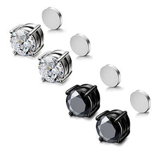 Carica l'immagine nel visualizzatore di Gallery, Sailimue Acciaio inossidabile magnetico Orecchini Stud per uomo donna unisex...