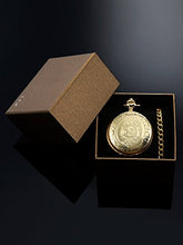 Carica l'immagine nel visualizzatore di Gallery, Orologio da Taschino al Quarzo per Uomo con Quadrante Nero e Catena Oro - Ilgrandebazar