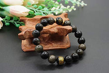Carica l'immagine nel visualizzatore di Gallery, Mayting Bracciale in Ossidiana Color oro 10mm, Regalo Braccialetto Elastico... - Ilgrandebazar