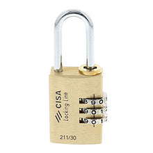 Carica l'immagine nel visualizzatore di Gallery, Cisa 39612 Lucchetto a combinatore, Ottone, 30 mm 30 - Ilgrandebazar