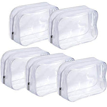 Carica l'immagine nel visualizzatore di Gallery, Pochette Trasparente,Borse da Toilette Trasparente 5 pezzi PVC Bianca