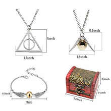 Carica l'immagine nel visualizzatore di Gallery, SHI WU 4PCS Harry Potter Collana Ispirata Set Bracciale con boccaglio in Oro... - Ilgrandebazar