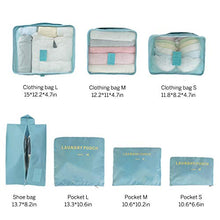 Carica l'immagine nel visualizzatore di Gallery, Meowoo Organizer per Valigie 7 pezzi Viaggio, Cubo 7pcs-lago Blu