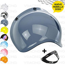 Carica l'immagine nel visualizzatore di Gallery, VRacing Visiera Casco 3 Bottoni Universale jet e integrale Fume'