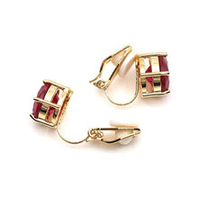 Carica l'immagine nel visualizzatore di Gallery, Idin Jewellery - Orecchini a clip placcati in oro giallo con rubino rosso e... - Ilgrandebazar