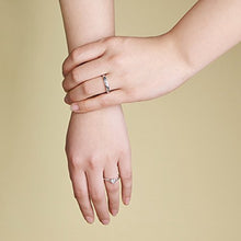 Carica l'immagine nel visualizzatore di Gallery, SHEGRACE Coppia di Anelli in Argento Sterling 925 con Zirconi 3A, Anello A4 - Ilgrandebazar
