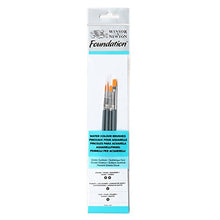 Carica l'immagine nel visualizzatore di Gallery, Winsor&amp;Newton - Foundation 4 Pennelli Acquarello - Round 3,5 - Filbert 2 -... - Ilgrandebazar