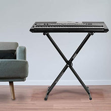 Carica l'immagine nel visualizzatore di Gallery, Duronic KS2B Supporto tastiera musicale con cinghie di sicurezza – Nero - Ilgrandebazar
