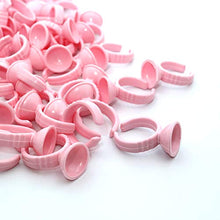 Carica l'immagine nel visualizzatore di Gallery, 100 Titolare Colla Anelli,anelli per pigmenti, piccoli anelli Rosa - Piccola