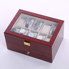 Carica l'immagine nel visualizzatore di Gallery, Feibrand Legno Scatola Porta Orologi Custodia per 20 Doppio Rosso - Ilgrandebazar