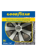 Carica l'immagine nel visualizzatore di Gallery, Goodyear GOD9042 Set di 4 Copricerchi Daytona, Argento/Nero, 14 Pollici 14"