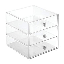 Carica l'immagine nel visualizzatore di Gallery, iDesign Porta trucchi con 3 cassetti, Mini cassettiera per Trasparente