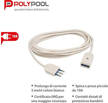 Carica l'immagine nel visualizzatore di Gallery, Poly Pool PP0382S Prolunga 250 V, Spina e Presa 10 A, Bianco, 5 m Bianco