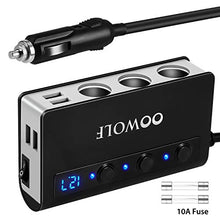 Carica l'immagine nel visualizzatore di Gallery, OOWOLF Accendisigari per Auto 180W 12V/24V, Ricarica Rapida 3.0 USB USB...