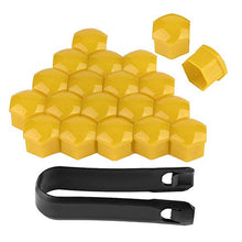 Carica l'immagine nel visualizzatore di Gallery, KIMISS 20pcs tappi per dadi ruota auto, 19mm Auto Hub Coprivite Giallo
