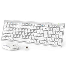 Carica l'immagine nel visualizzatore di Gallery, iClever Tastiera e Mouse Wireless - e Argento e Bianco