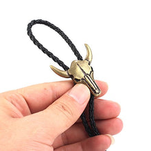 Carica l'immagine nel visualizzatore di Gallery, JOYMIAO Gioielli della Collana Cravatta in Pelle da Uomo Retrò Testa Di Toro - Ilgrandebazar