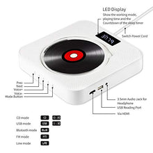 Carica l'immagine nel visualizzatore di Gallery, Lettore DVD portatile CD, lettore CD/DVD musicale Bluetooth con white - Ilgrandebazar