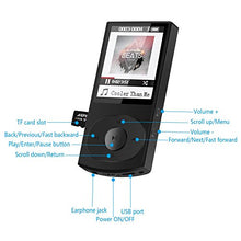 Carica l'immagine nel visualizzatore di Gallery, AGPTEK Bluetooth 4.0 Lettore Mp3 8GB C3B Player di Metallo con Nero MC3