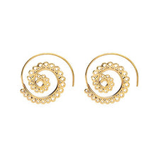 Carica l'immagine nel visualizzatore di Gallery, 81stgeneration Orecchini In Ottone Color Oro Indiani Tribali Etnici A Spirale - Ilgrandebazar