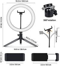 Carica l'immagine nel visualizzatore di Gallery, ANDYLV Luce Tik Tok LED Anello Treppiedi,10 Pollici Ring Light Nero