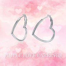 Carica l'immagine nel visualizzatore di Gallery, Cerchio Orecchini a Cuore Argento Sterling a Forma di... - Ilgrandebazar