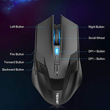 Carica l'immagine nel visualizzatore di Gallery, TECKNET Mouse da Gioco Wireless, Raptor 2.4G Gaming, per Nero