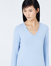 Carica l'immagine nel visualizzatore di Gallery, Marchio Amazon - MERAKI Pullover Cotone Donna Scollo a V 40, Blu (Ocean Blue) - Ilgrandebazar