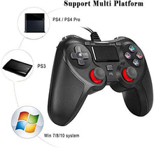 Carica l'immagine nel visualizzatore di Gallery, BuFan PS4 Controller, USB Joystick a Doppia Vibrazione Shock con 1,5 M USB...