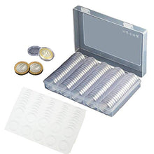 Carica l'immagine nel visualizzatore di Gallery, 100pcs plastica portamonete rotondo moneta contenitore di stoccaggio e... - Ilgrandebazar