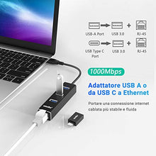 Carica l'immagine nel visualizzatore di Gallery, Atolla Adattatore USB Ethernet, Hub 3.0 in Alluminio 3 Porte USB...
