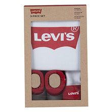 Carica l'immagine nel visualizzatore di Gallery, Levi's Classic Batwing Infant Hat Bodysuit Bootie Set, 3Pc Bimbo, White, 0-6 Mesi