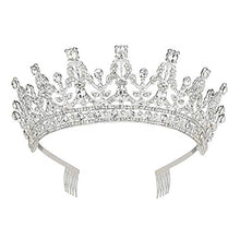 Carica l'immagine nel visualizzatore di Gallery, Makone Tiara Nuziale di Cristallo Strass Corona Sliver - Ilgrandebazar