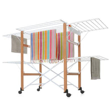 Carica l'immagine nel visualizzatore di Gallery, Foppapedretti Gulliver Stendibiancheria Pieghevole, Bianco / Marrone (Noce) - Ilgrandebazar