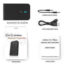 Carica l'immagine nel visualizzatore di Gallery, Trasmettitore Ricevitore Bluetooth 5.0, 2 in 1 Adattatore Nero