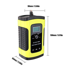 Carica l'immagine nel visualizzatore di Gallery, KKmoon Caricabatteria per Auto da 12V 6A, Caricabatterie Intelligente Giallo