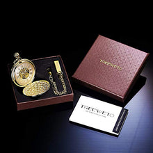Carica l'immagine nel visualizzatore di Gallery, TREEWETO Orologio da tasca unisex con catena, analogico, Golden057 - Ilgrandebazar